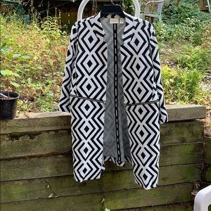 Chico’s Black and White Long Jacket